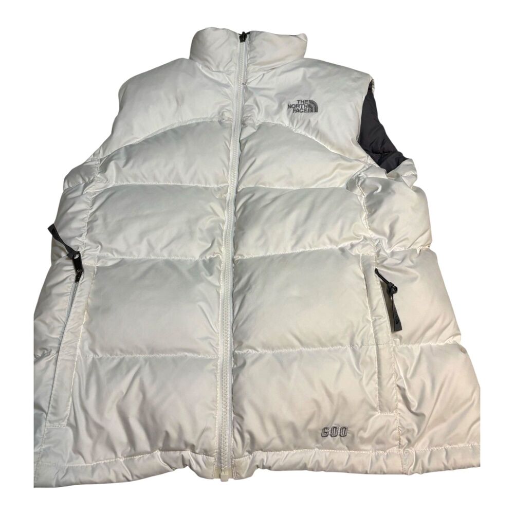 The North Face 550 Down Puffer Vest White Girls XL Youth Goose Down - Picture 7 of 12